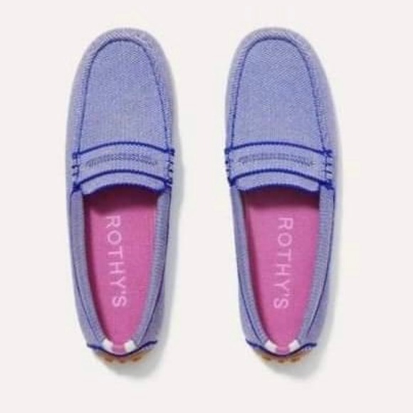 BNWOB Rothy’s In-Store Exclusive Original Blue Driving Loafers Size 7.5 - Picture 6 of 6
